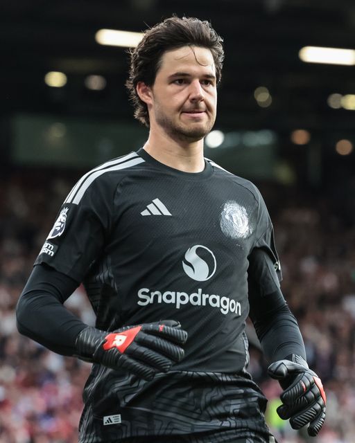 Manchester United goalkeeper Senne Lammens during the Premier League match Manchester United vs Manchester City at Old Trafford, Manchester, United Kingdom on 13 September 2026

(Photo by Mark Cosgrove/News Images)