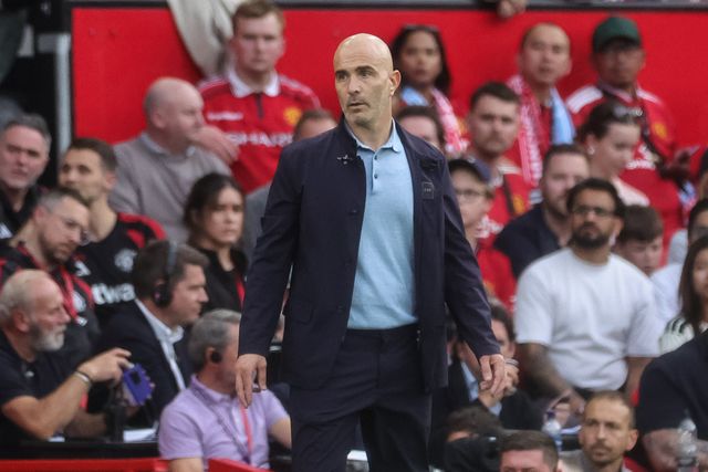 Enzo Maresca manager of Manchester City looks on during the Premier League match Manchester United vs Manchester City at Old Trafford, Manchester, United Kingdom on 13 September 2026

(Photo by Mark Cosgrove/News Images)