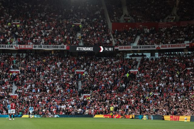 Todays attendance is 74,161 during the Premier League match Manchester United vs Manchester City at Old Trafford, Manchester, United Kingdom on 13 September 2026

(Photo by Mark Cosgrove/News Images)