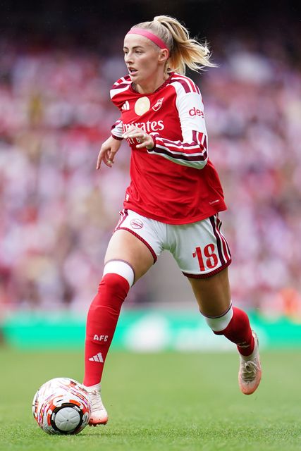 Chloe Kelly of Arsenal with the ball during the Women's Super League match Arsenal vs Crystal Palace at Emirates, London, United Kingdom on 13 September 2026

(Photo by Harvey Murphy/News Images)