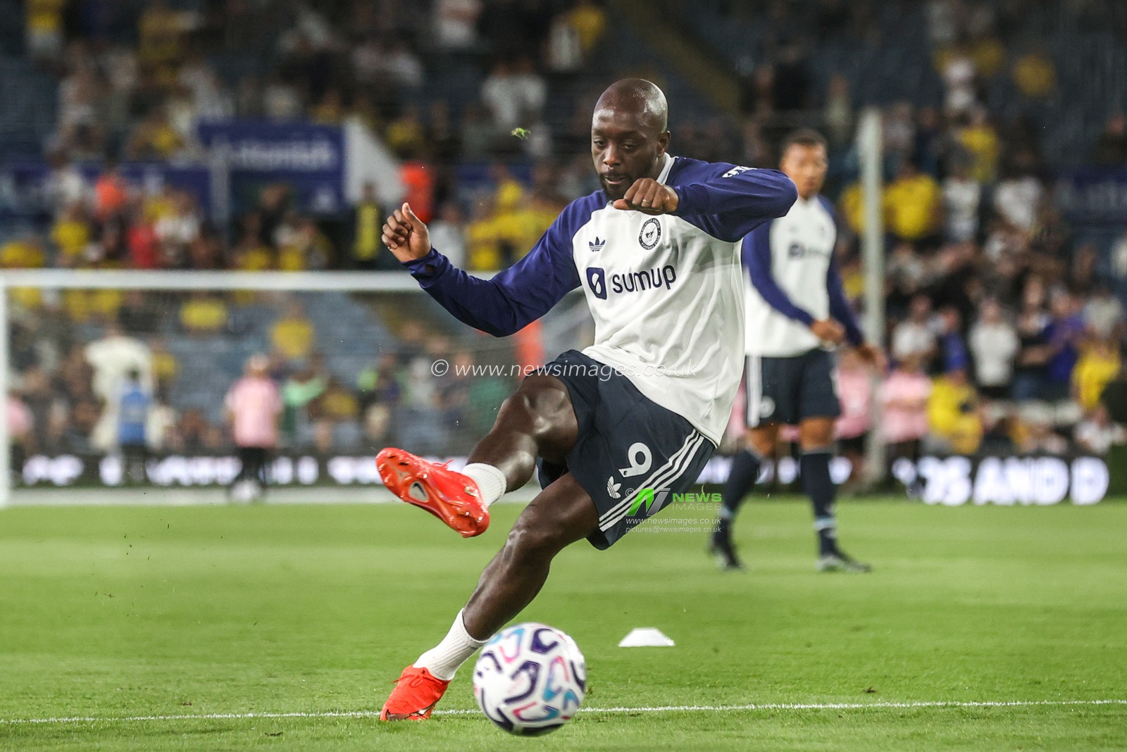 Yoane Wissa of Newcastle United in the pregame warmup session during the Premier League match Leeds United vs Newcastle Untied at Elland Road, Leeds, United Kingdom on 14 September 2026

(Photo by Alfie Cosgrove/News Images)