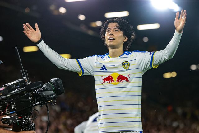 Ao Tanaka of Leeds United celebrates his goal to make it 1-0 during the Premier League match Leeds United vs Newcastle Untied at Elland Road, Leeds, United Kingdom on 14 September 2026

(Photo by Alfie Cosgrove/News Images)