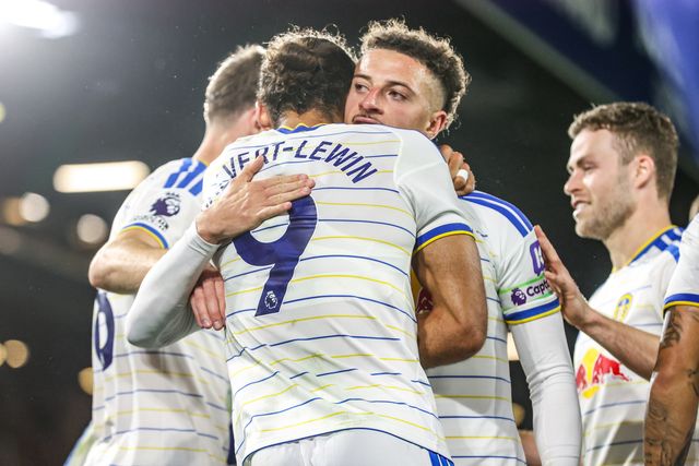 Dominic Calvert-Lewin of Leeds United celebrates his goal to make it 3-0 during the Premier League match Leeds United vs Newcastle Untied at Elland Road, Leeds, United Kingdom on 14 September 2026

(Photo by Alfie Cosgrove/News Images)