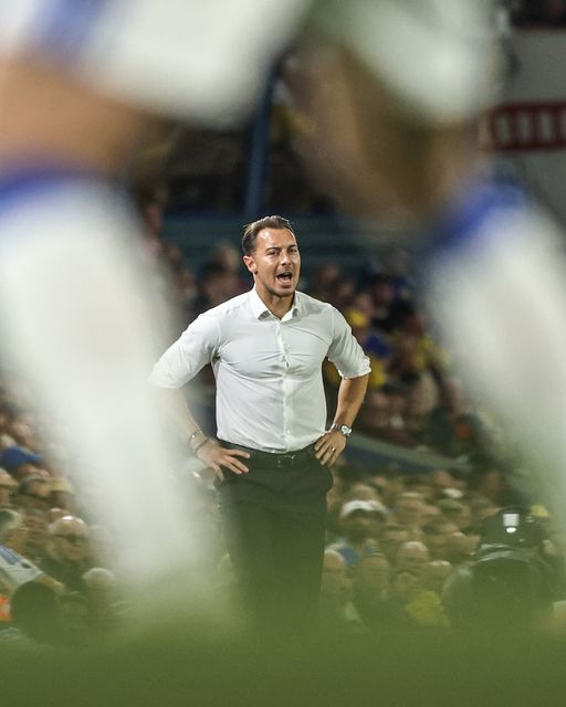 Daniel Farke manager of Leeds United gives his team instructions during the Premier League match Leeds United vs Newcastle Untied at Elland Road, Leeds, United Kingdom on 14 September 2026

(Photo by Alfie Cosgrove/News Images)