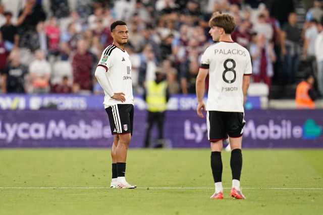 Rodrigo Muniz of Fulham looks on after West Ham goal during the Carabao Cup round 3 match West Ham United vs Fulham at London Stadium, London, United Kingdom on 15 September 2026

(Photo by Harvey Murphy/News Images)