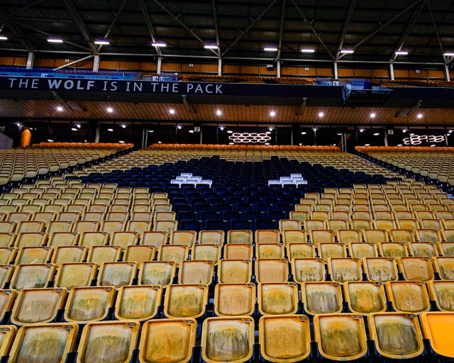 A general view of the the team badge and logo on the seats during the Premier League match Wolverhampton Wanderers vs Aston Villa at Molineux, Wolverhampton, United Kingdom on 27 February 2026

(Photo by Maynard Manyowa/News Images)