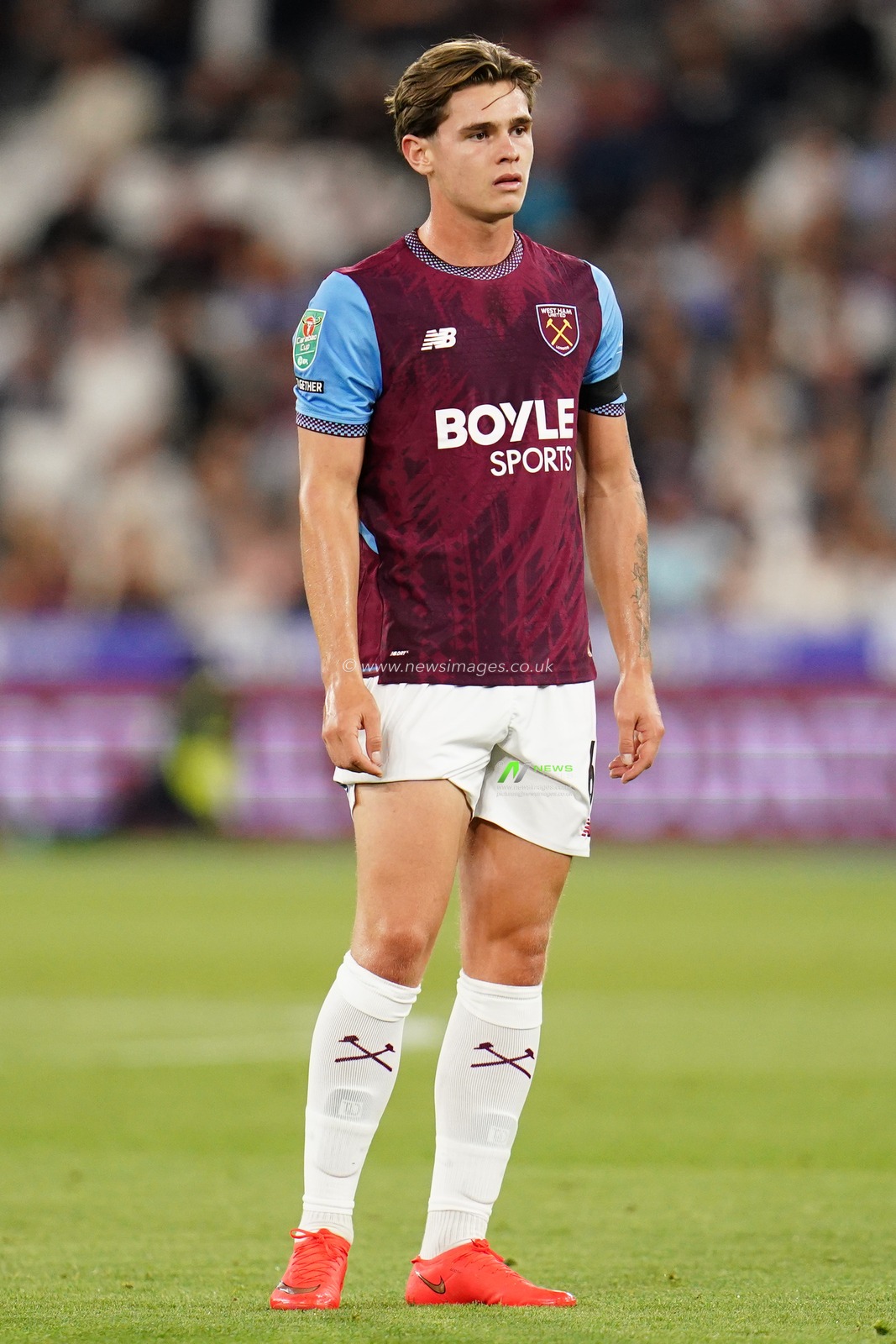 Lewis Orford of West Ham United during the Carabao Cup round 3 match West Ham United vs Fulham at London Stadium, London, United Kingdom on 15 September 2026

(Photo by Harvey Murphy/News Images)