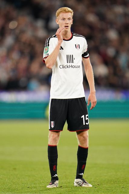 Hugo Larsson of Fulham during the Carabao Cup round 3 match West Ham United vs Fulham at London Stadium, London, United Kingdom on 15 September 2026

(Photo by Harvey Murphy/News Images)