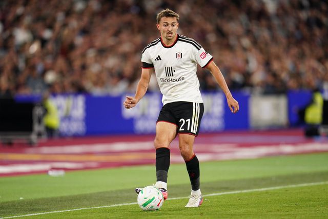 Timothy Castagne of Fulham with the ball during the Carabao Cup round 3 match West Ham United vs Fulham at London Stadium, London, United Kingdom on 15 September 2026

(Photo by Harvey Murphy/News Images)