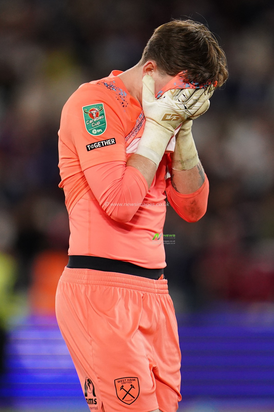West Ham United goalkeeper Finlay Herrick at full time during the Carabao Cup round 3 match West Ham United vs Fulham at London Stadium, London, United Kingdom on 15 September 2026

(Photo by Harvey Murphy/News Images)