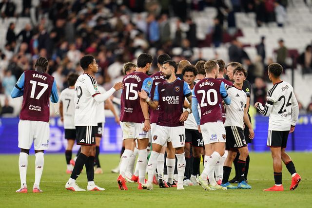 Full time scenes as Fulham win 2-3 during the Carabao Cup round 3 match West Ham United vs Fulham at London Stadium, London, United Kingdom on 15 September 2026

(Photo by Harvey Murphy/News Images)