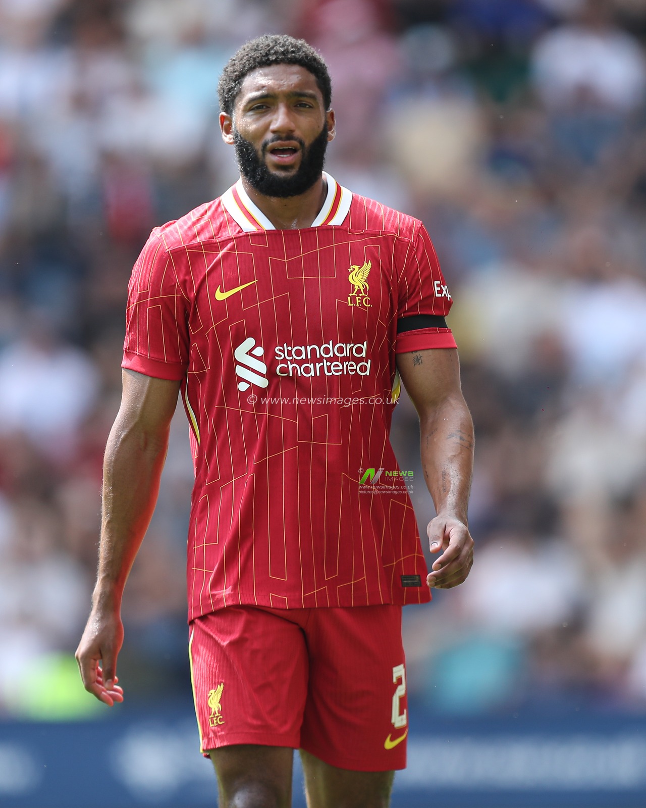 Joe Gomez of Liverpool during the Pre-season friendly match Preston North End vs Liverpool at Deepdale, Preston, United Kingdom, 13th July 2025

(Photo by Jorge Horsted/News Images)