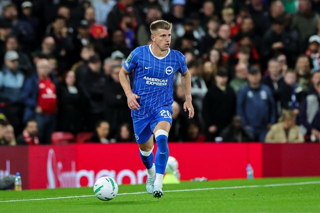 Costinha of Brighton & Hove Albion makes a run with the ball  during the Carabao Cup round 3 match Manchester United vs Brighton & Hove Albion at Old Trafford, Manchester, United Kingdom on 16 September 2026

(Photo by Mark Cosgrove/News Images)