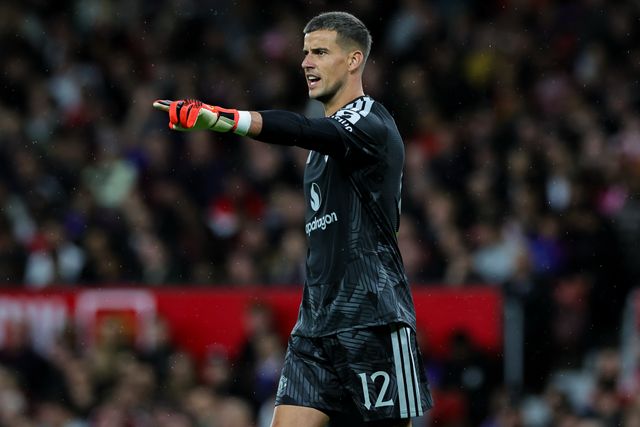 Manchester United goalkeeper Karl Darlow in action during the Carabao Cup round 3 match Manchester United vs Brighton & Hove Albion at Old Trafford, Manchester, United Kingdom on 16 September 2026

(Photo by Mark Cosgrove/News Images)
