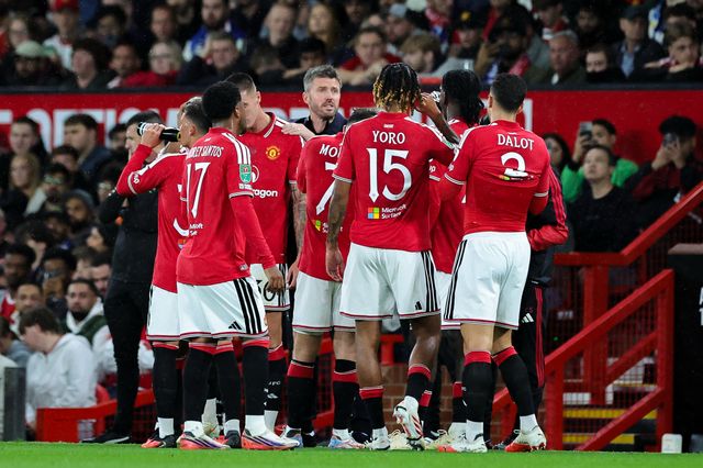 Michael Carrick manager of Manchester United gives his team instructions during the Carabao Cup round 3 match Manchester United vs Brighton & Hove Albion at Old Trafford, Manchester, United Kingdom on 16 September 2026

(Photo by Mark Cosgrove/News Images)