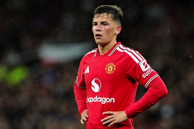 Shea Lacey of Manchester United in action during the Carabao Cup round 3 match Manchester United vs Brighton & Hove Albion at Old Trafford, Manchester, United Kingdom on 16 September 2026

(Photo by Mark Cosgrove/News Images)