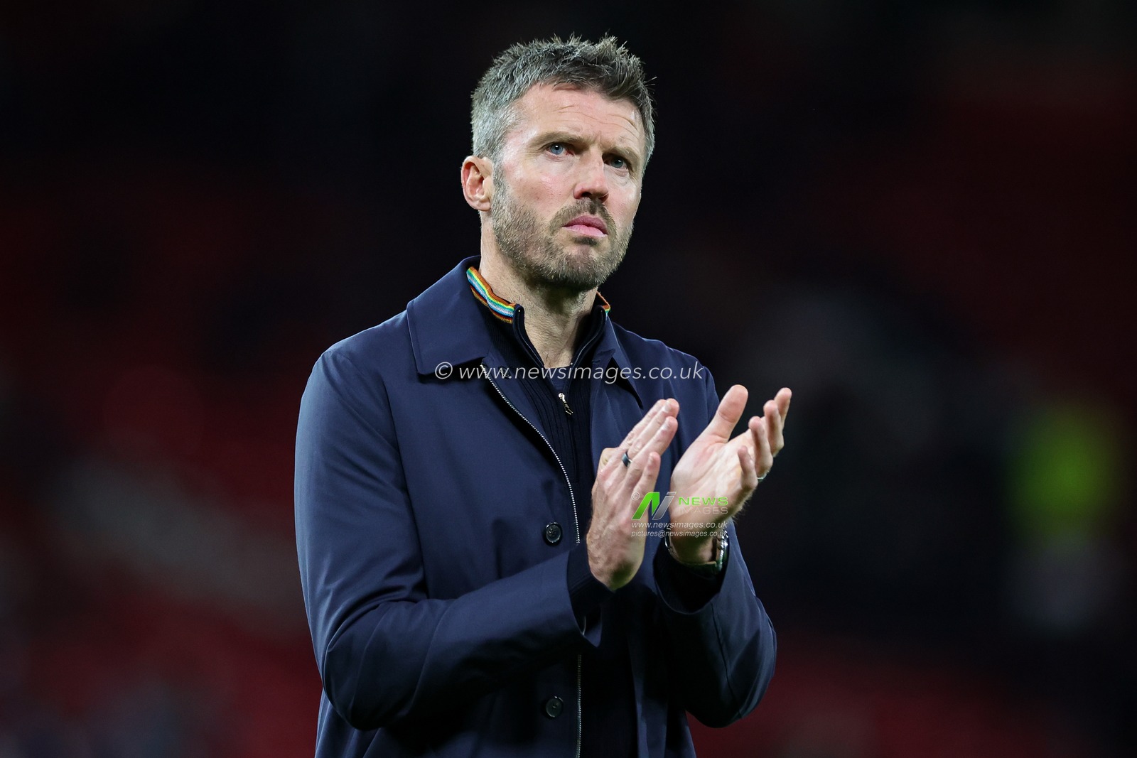 Michael Carrick manager of Manchester United applauds the fans after the final whistle  during the Carabao Cup round 3 match Manchester United vs Brighton & Hove Albion at Old Trafford, Manchester, United Kingdom on 16 September 2026

(Photo by Mark Cosgrove/News Images)