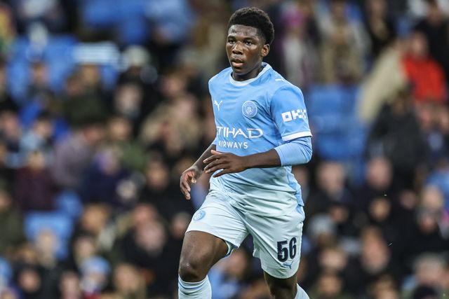 Ryan McAidoo of Manchester City during the Carabao Cup round 3 match Manchester City vs Norwich City at Etihad Stadium, Manchester, United Kingdom on 17 September 2026

(Photo by Mark Cosgrove/News Images)