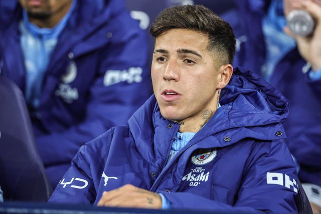 Enzo Fernandez of Manchester City during the Carabao Cup round 3 match Manchester City vs Norwich City at Etihad Stadium, Manchester, United Kingdom on 17 September 2026

(Photo by Mark Cosgrove/News Images)