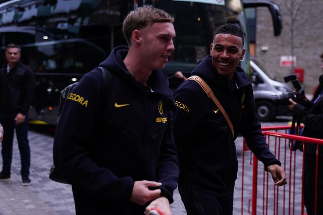 Morgan Rogers of Chelsea and Cole Palmer of Chelsea arrive ahead of kick off during the Premier League match Brentford vs Chelsea at GTECH Community Stadium, London, United Kingdom on 18 September 2026

(Photo by Harvey Murphy/News Images)