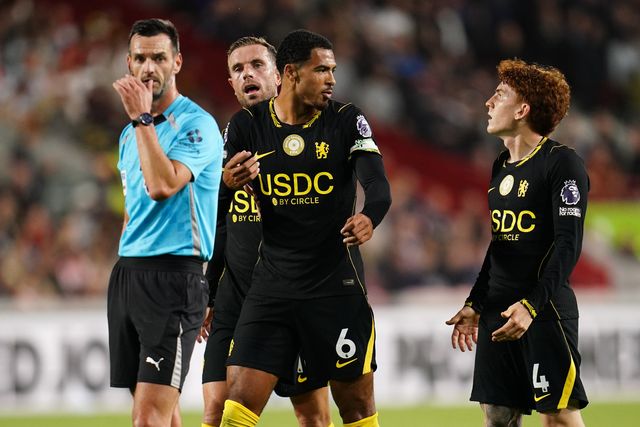 Chelsea players during the Premier League match Brentford vs Chelsea at GTECH Community Stadium, London, United Kingdom on 18 September 2026

(Photo by Harvey Murphy/News Images)