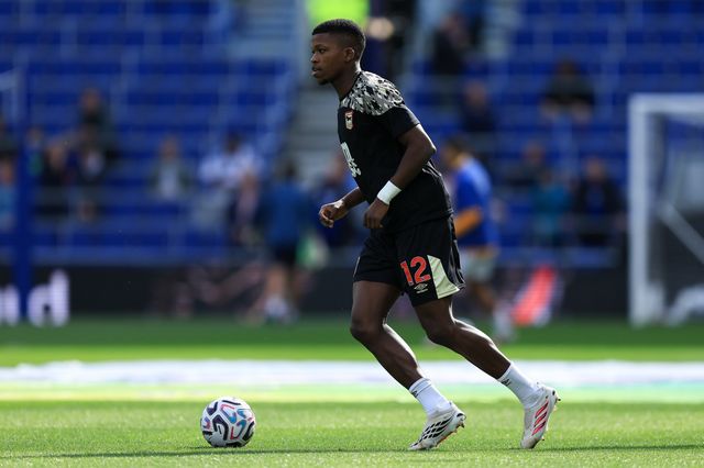 Florentino Luis of Ipswich Town warms up prior to the Premier League match Everton vs Ipswich Town at Hill Dickinson Stadium, Liverpool, United Kingdom on 19 September 2026

(Photo by Jorge Horsted/News Images)