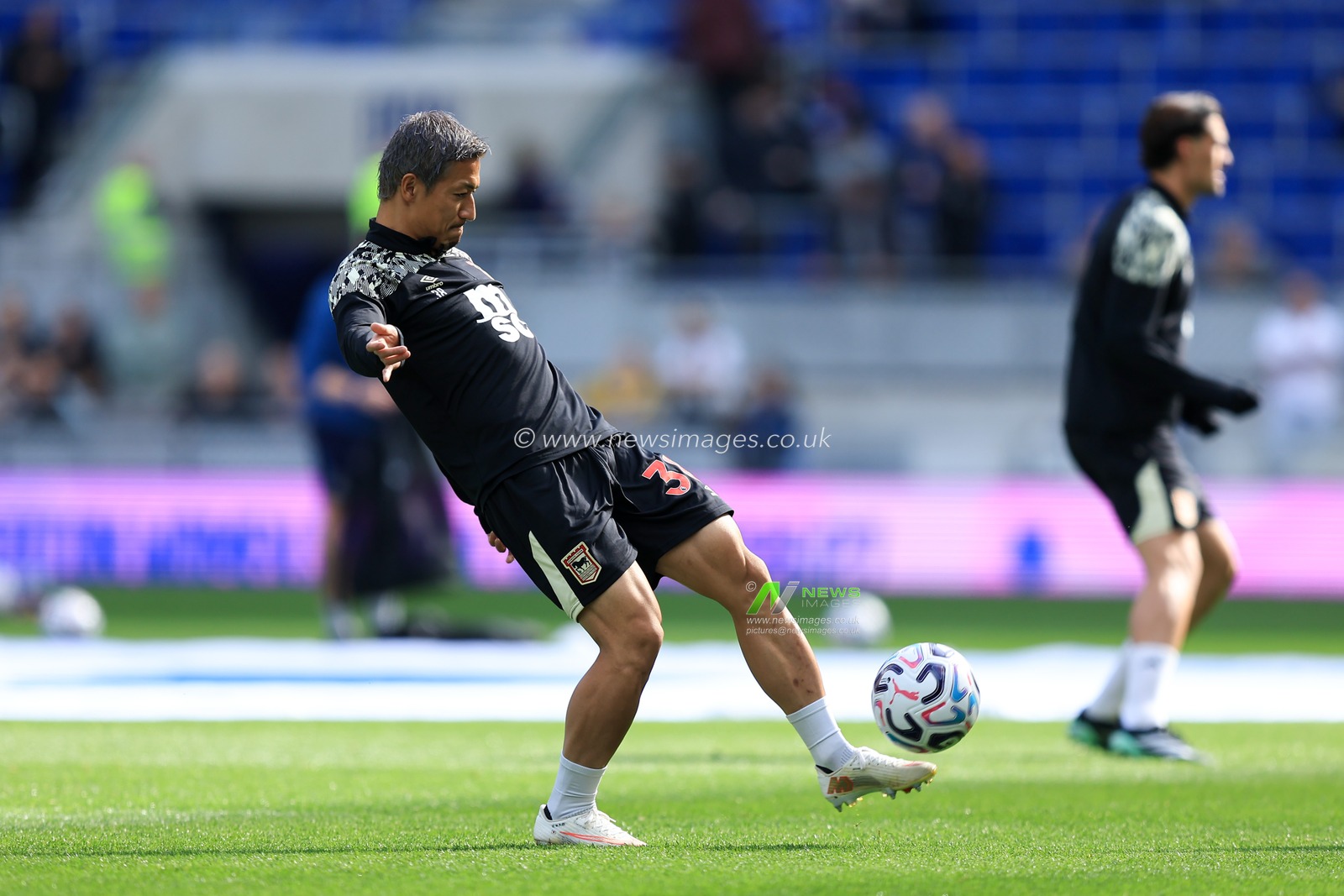 Anis Mehmeti of Ipswich Town warms up prior to the Premier League match Everton vs Ipswich Town at Hill Dickinson Stadium, Liverpool, United Kingdom on 19 September 2026

(Photo by Jorge Horsted/News Images)