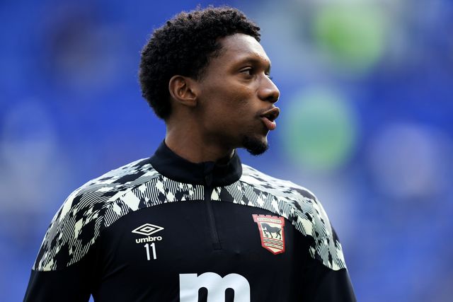Jaden Philogene-Bidace of Ipswich Town warms up prior to the Premier League match Everton vs Ipswich Town at Hill Dickinson Stadium, Liverpool, United Kingdom on 19 September 2026

(Photo by Jorge Horsted/News Images)