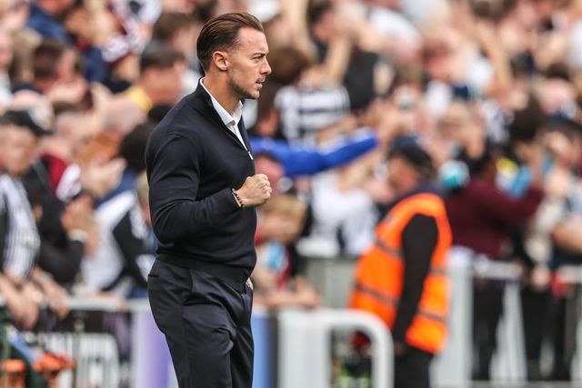 Matthias Jaissle manager of Newcastle United celebrates a goal from Lewis Hall of Newcastle United making it 2-0 during the Premier League match Newcastle Untied vs Hull City at St. James's Park, Newcastle, United Kingdom on 19 September 2026

(Photo by Alfie Cosgrove/News Images)