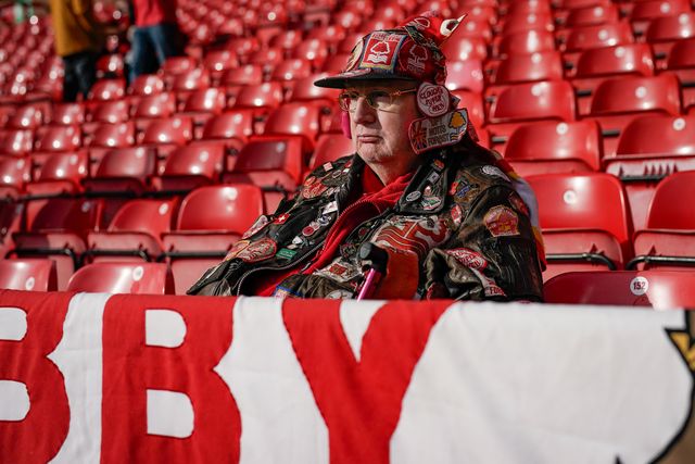 Forest super fan Eberhard "Ebby" Kleinrensing in the stands prior to kick off during the Premier League match Nottingham Forest vs Coventry City at City Ground, Nottingham, United Kingdom on 19 September 2026

(Photo by Maynard Manyowa/News Images)