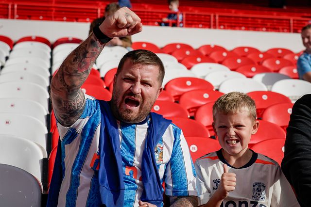 Coventry fans in the stands prior to kick off during the Premier League match Nottingham Forest vs Coventry City at City Ground, Nottingham, United Kingdom on 19 September 2026

(Photo by Maynard Manyowa/News Images)