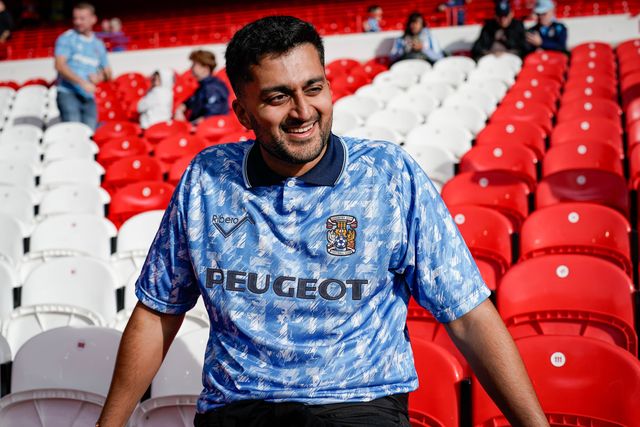 Coventry fans in the stands prior to kick off during the Premier League match Nottingham Forest vs Coventry City at City Ground, Nottingham, United Kingdom on 19 September 2026

(Photo by Maynard Manyowa/News Images)
