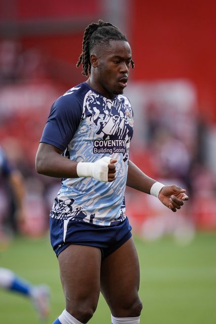 Brandon Thomas-Asante of Coventry City in the pregame warmup session during the Premier League match Nottingham Forest vs Coventry City at City Ground, Nottingham, United Kingdom on 19 September 2026

(Photo by Maynard Manyowa/News Images)