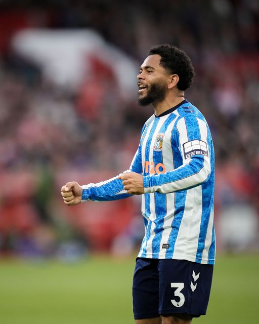 Jay Dasilva of Coventry City celebrates his goal to make it  0-1 during the Premier League match Nottingham Forest vs Coventry City at City Ground, Nottingham, United Kingdom on 19 September 2026

(Photo by Maynard Manyowa/News Images)