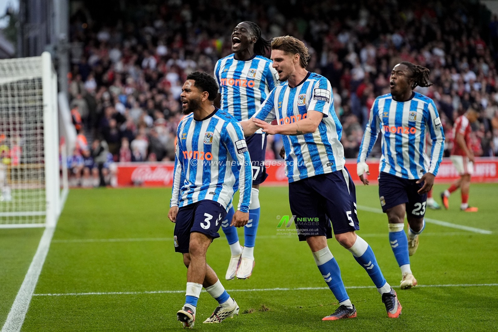 Jay Dasilva of Coventry City celebrates his goal to make it  0-1 during the Premier League match Nottingham Forest vs Coventry City at City Ground, Nottingham, United Kingdom on 19 September 2026

(Photo by Maynard Manyowa/News Images)