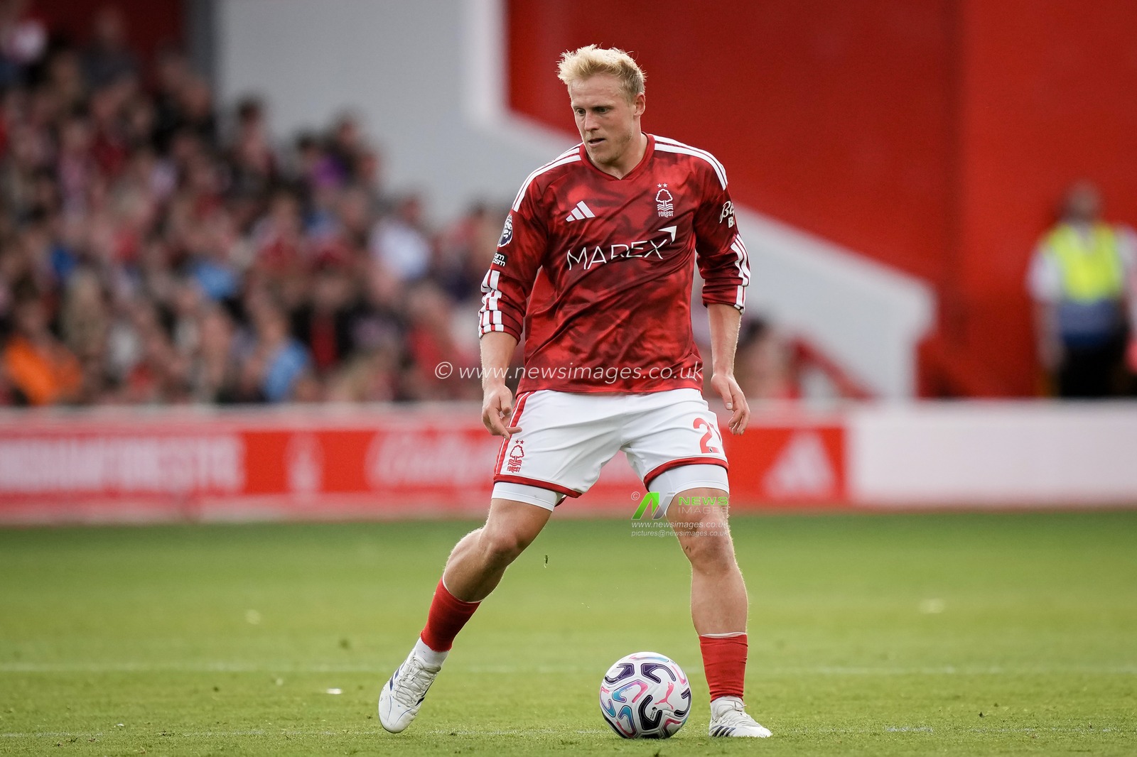 Xaver Schlager of Nottingham Forest in action during the Premier League match Nottingham Forest vs Coventry City at City Ground, Nottingham, United Kingdom on 19 September 2026

(Photo by Maynard Manyowa/News Images)