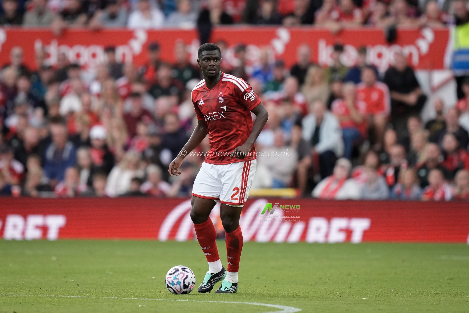 Ousmane Diomande of Nottingham Forest in action during the Premier League match Nottingham Forest vs Coventry City at City Ground, Nottingham, United Kingdom on 19 September 2026

(Photo by Maynard Manyowa/News Images)