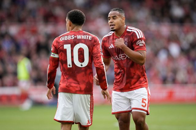 Murillo of Nottingham Forest speaks to Morgan Gibbs-White of Nottingham Forest  during the Premier League match Nottingham Forest vs Coventry City at City Ground, Nottingham, United Kingdom on 19 September 2026

(Photo by Maynard Manyowa/News Images)
