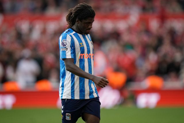 Caleb Yirenkyi of Coventry City in action during the Premier League match Nottingham Forest vs Coventry City at City Ground, Nottingham, United Kingdom on 19 September 2026

(Photo by Maynard Manyowa/News Images)