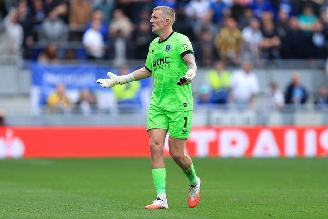 Everton goalkeeper Jordan Pickford during the Premier League match Everton vs Ipswich Town at Hill Dickinson Stadium, Liverpool, United Kingdom on 19 September 2026

(Photo by Jorge Horsted/News Images)