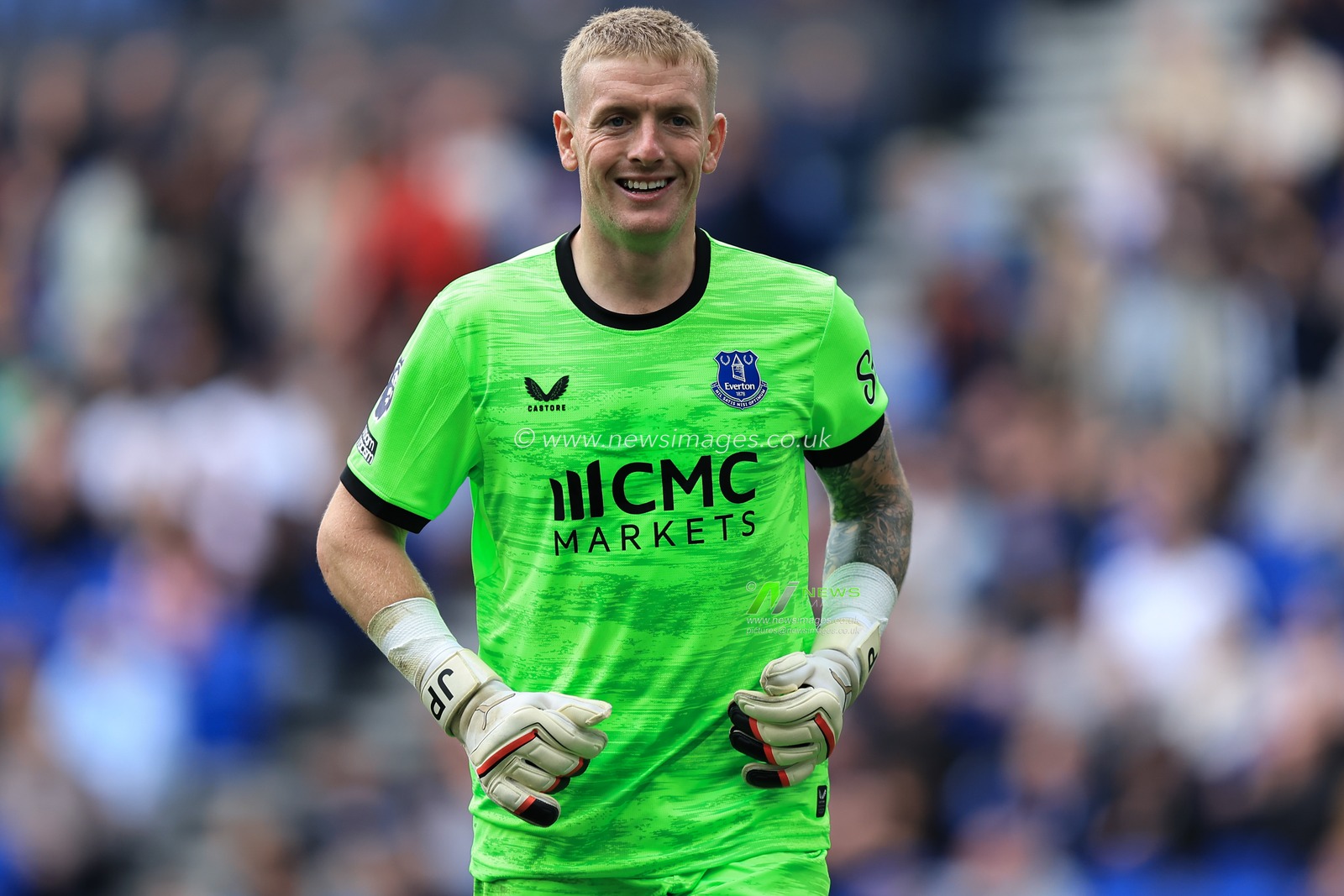 Everton goalkeeper Jordan Pickford during the Premier League match Everton vs Ipswich Town at Hill Dickinson Stadium, Liverpool, United Kingdom on 19 September 2026

(Photo by Jorge Horsted/News Images)