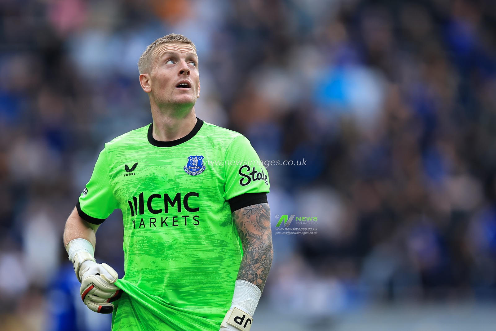 Everton goalkeeper Jordan Pickford during the Premier League match Everton vs Ipswich Town at Hill Dickinson Stadium, Liverpool, United Kingdom on 19 September 2026

(Photo by Jorge Horsted/News Images)