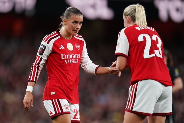 Selina Cerci of Arsenal and Alessia Russo of Arsenal during the Women's Super League match Arsenal vs Manchester United at Emirates, London, United Kingdom on 19 September 2026

(Photo by Harvey Murphy/News Images)