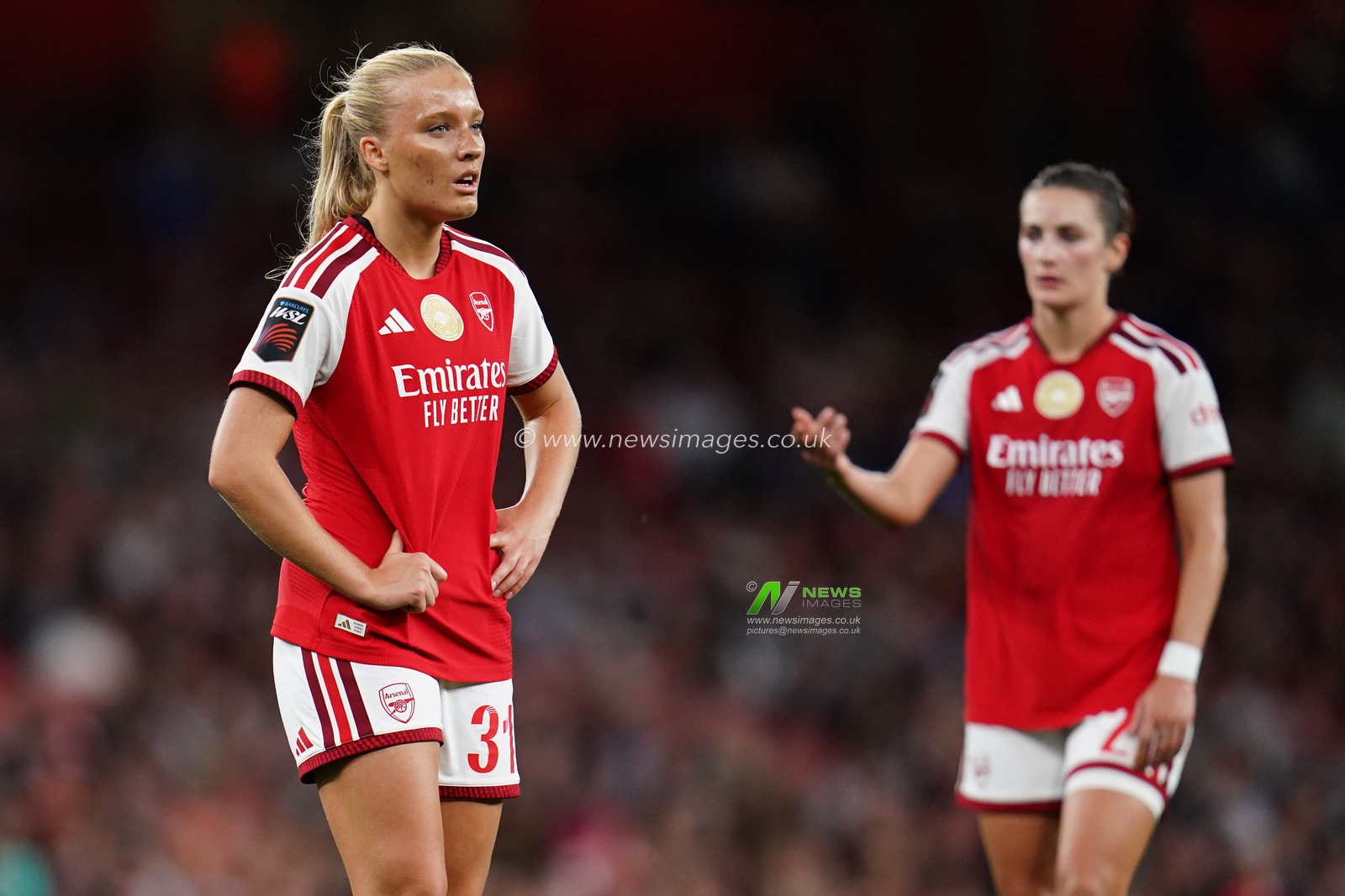 Smilla Holmberg of Arsenal during the Women's Super League match Arsenal vs Manchester United at Emirates, London, United Kingdom on 19 September 2026

(Photo by Harvey Murphy/News Images)