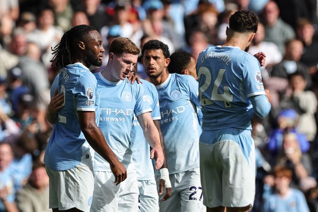 Antoine Semenyo of Manchester City celebrates his goal to make it 4-2 during the Premier League match Manchester City vs Sunderland at Etihad Stadium, Manchester, United Kingdom on 20 September 2026

(Photo by Mark Cosgrove/News Images)