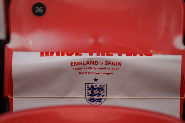 A general view of the raise the flag poster ion seats during the UEFA Nations League match England vs Spain at Wembley Stadium, London, United Kingdom on 26 September 2026

(Photo by Maynard Manyowa/News Images)