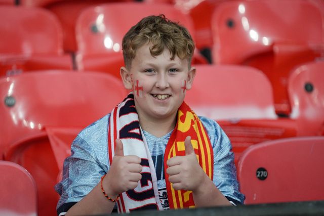A young fan sits in the stands before kick off during the UEFA Nations League match England vs Spain at Wembley Stadium, London, United Kingdom on 26 September 2026

(Photo by Maynard Manyowa/News Images)