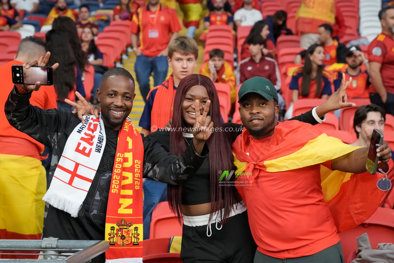 Spanish fans in the stands before kick off during the UEFA Nations League match England vs Spain at Wembley Stadium, London, United Kingdom on 26 September 2026

(Photo by Maynard Manyowa/News Images)