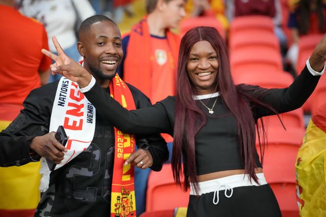 Spanish fans in the stands before kick off during the UEFA Nations League match England vs Spain at Wembley Stadium, London, United Kingdom on 26 September 2026

(Photo by Maynard Manyowa/News Images)