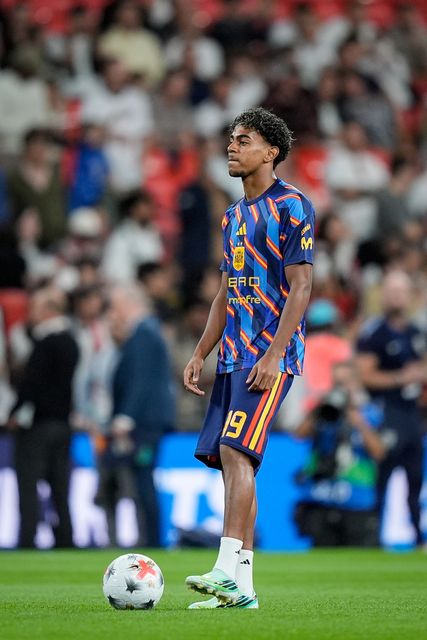 Lamine Yamal of Spain in the pregame warmup session  during the UEFA Nations League match England vs Spain at Wembley Stadium, London, United Kingdom on 26 September 2026

(Photo by Maynard Manyowa/News Images)